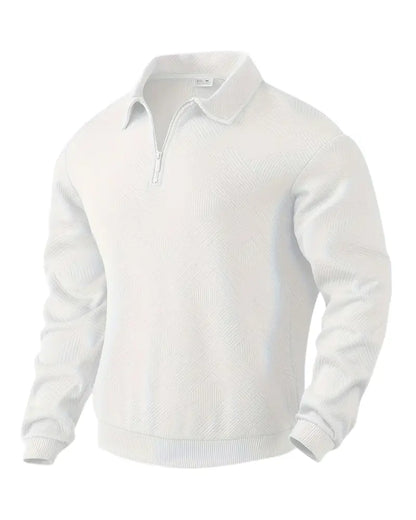 Vintage Geometric Design Sweater With Zipper