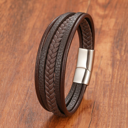 Handcrafted Multi-Layer Leather Bracelet